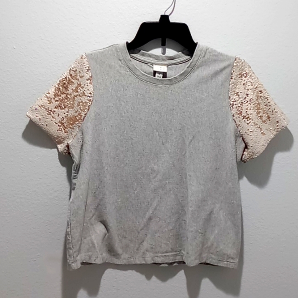 Sequined, short sleeve top